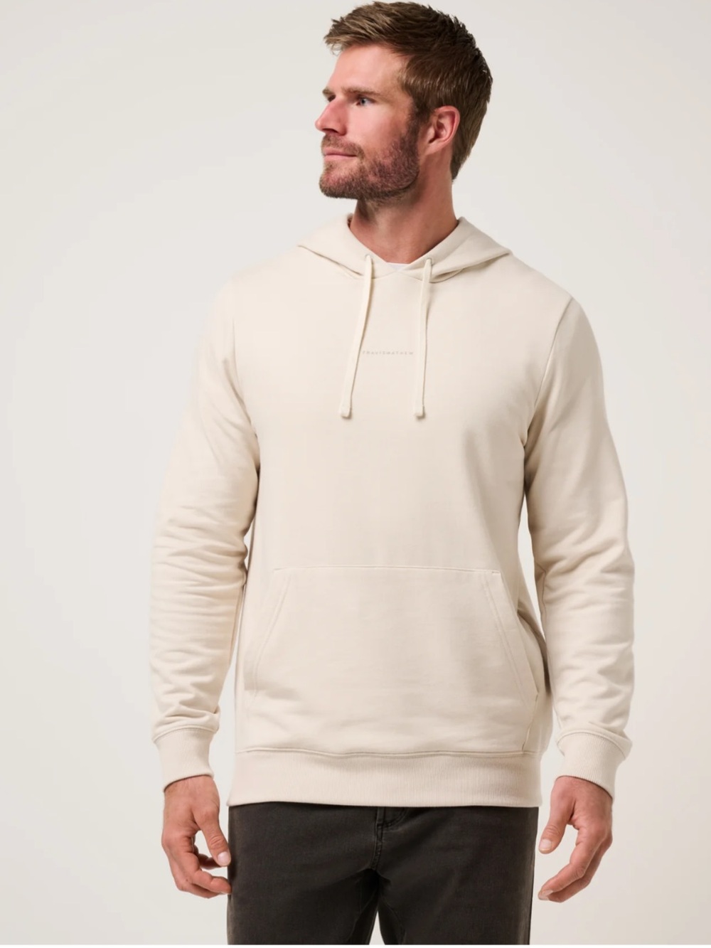 Travis Mathew Coastal Cloud Ultra Soft Pullover Hoodie Beige Moonbeam Size XL